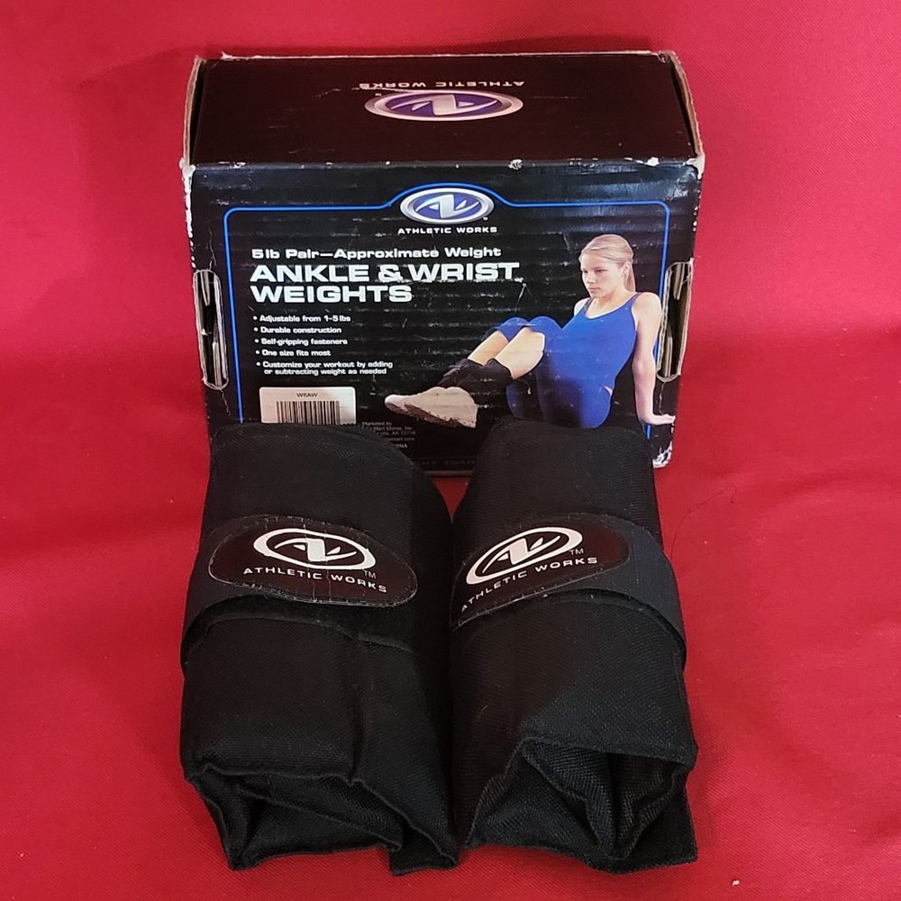 Athletic Works Ankle & Wrist Weights 5 LB Pair Set in Original Box